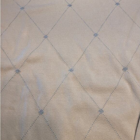 🧶 Izod Men’s Tan Argyle Diamond Knit Sweater – Size L – 100% Cotton – EUC - Picture 3 of 7